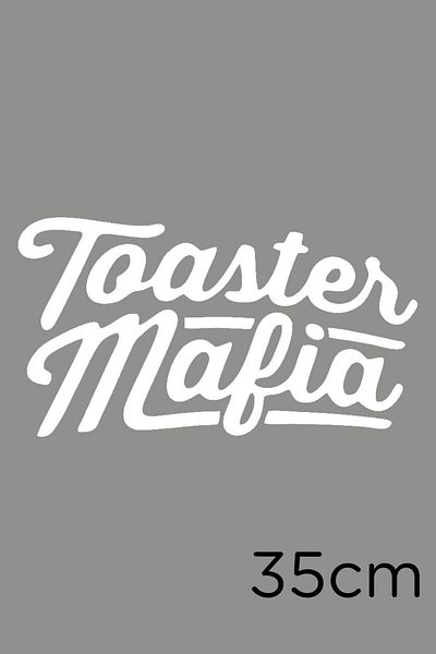 MIGNATIS Autocolant cu text Toaster Mafia Lipire Lipire 35cm - Alb