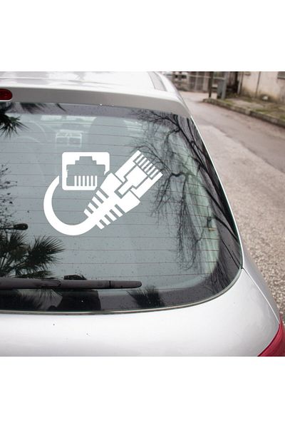 MIGNATIS Cablu Internet Intrare și Ieșire Jack Autocolant Lipire 35cm - Alb