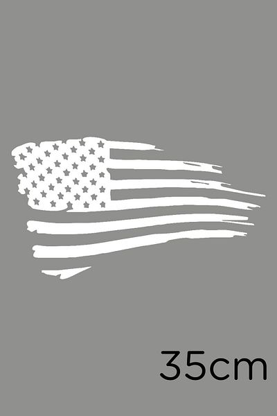 MIGNATIS Autocolant cu efect de vechime cu steag american 35cm - alb