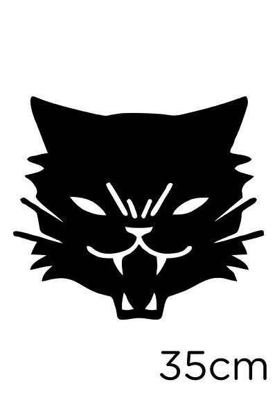 MIGNATIS Autocolant Funny Angry Cat Animal Paste 35cm - Negru