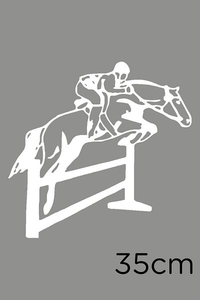 MIGNATIS Autocolant de perete Jockey Jumping from the Corner 35cm - Alb