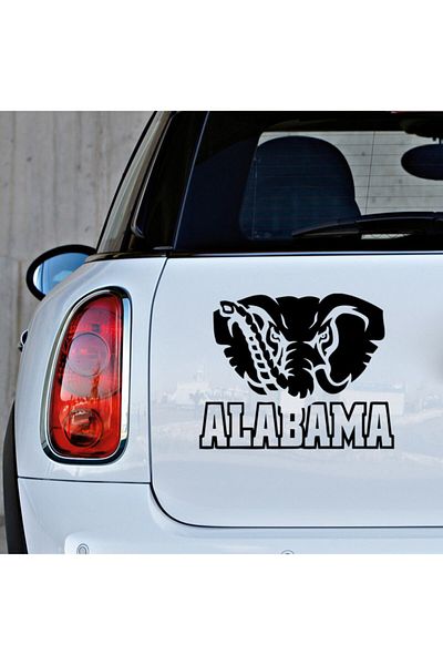 MIGNATIS Autocolant cu text elefant în vârstă și Alabama 35 cm - negru