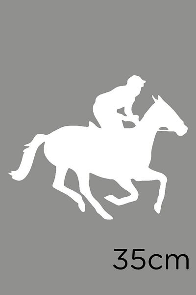MIGNATIS Autocolant Lipire Jockey Moving Ahead Horse 35cm - Alb
