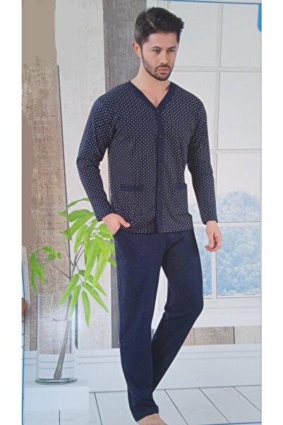 MasmaviMilla Ανδρικές πιτζάμες από 100% βαμβάκι με κουμπιά μπροστά