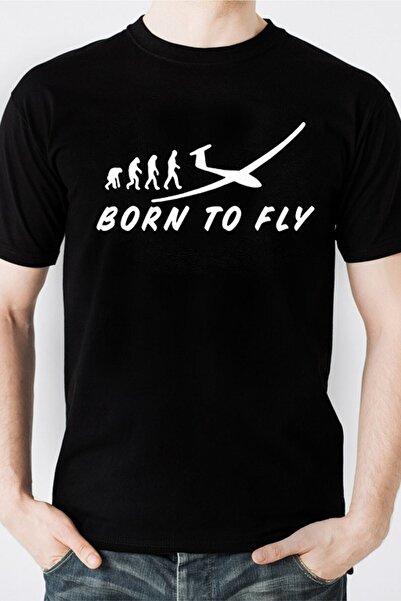 HobyUsa Ανδρικό μαύρο μπλουζάκι Born The Fly Evolution