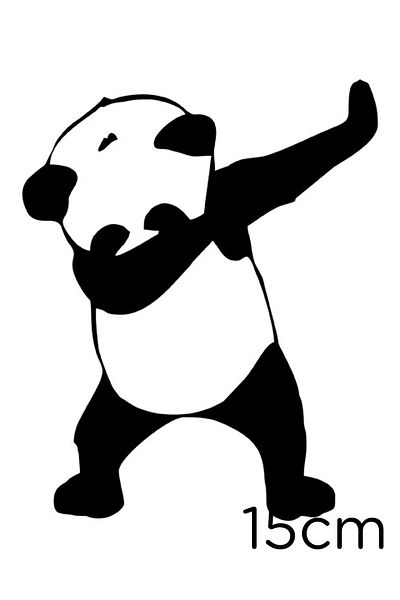 New Jargon Autocolant Panda Dancing Cute Lipire 15cm - Negru