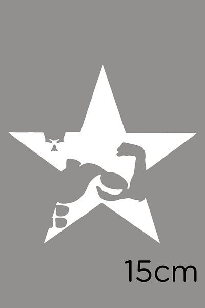 New Jargon Autocolant Army Star și Athlete Lipire 15cm - Alb
