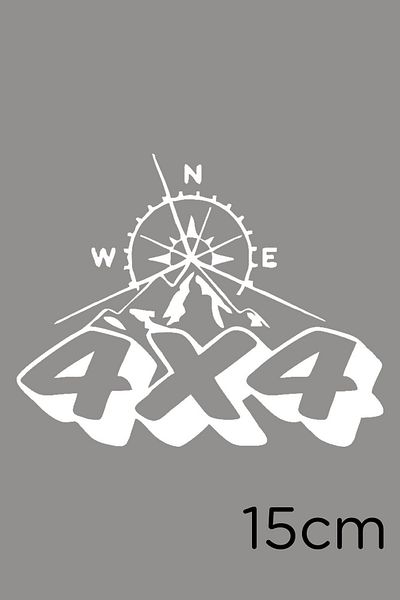 New Jargon 4x4 Scriere și autocolant busolă 15cm - Alb