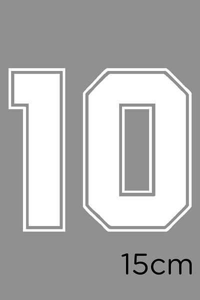 New Jargon Autocolant cu număr de 10 numere cu contur exterior 15 cm - alb