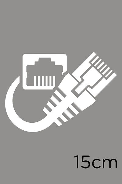 New Jargon Cablu Internet Intrare și Ieșire Jack Autocolant Lipire 15cm - Alb