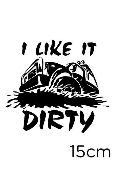 New Jargon Autocolant 4x4 Ofroad Racing I Like It Dirty 15cm - Negru