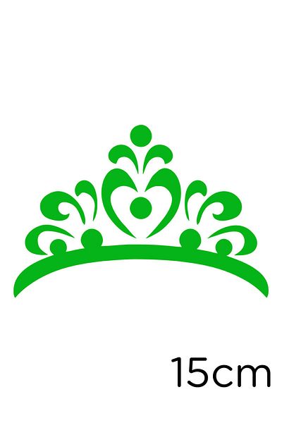 New Jargon Flower Pattern Shaped Princess Crown Sticker Pasting 15cm - Green