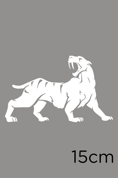 New Jargon Autocolant Tigru Roar care se rotește înapoi 15 cm - Alb