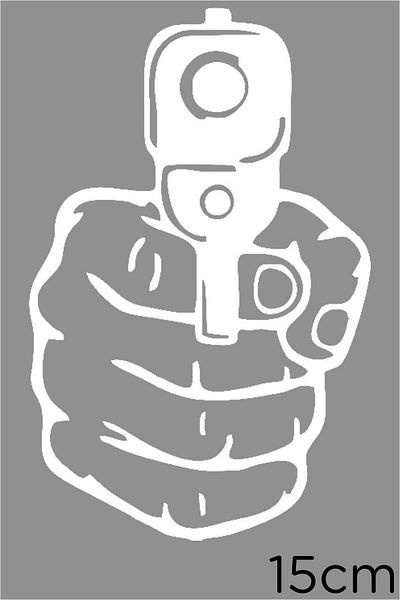 New Jargon Pistolul este pregătit pentru strângerea autocolantului de mână 15cm - alb