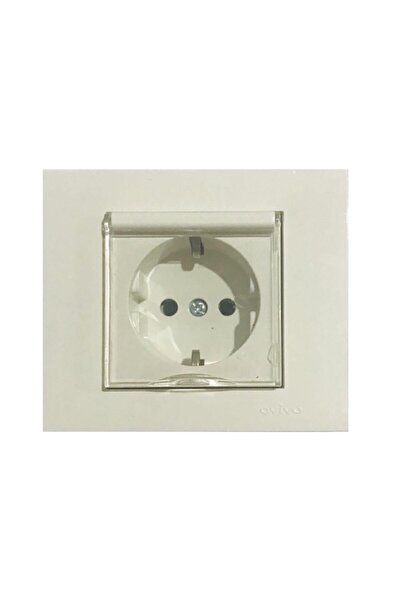 OVİVO White Covered Grounded Grano Socket Frame
