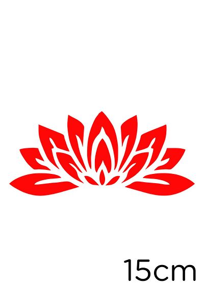 New Jargon Red Lotus Flower Patterned 15cm Sticker - Leafy Sticking