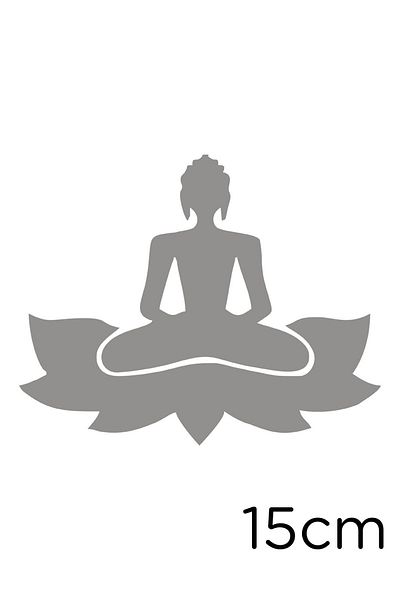 New Jargon Women's Sticker Buddha Zen Yoga on Flower 15cm