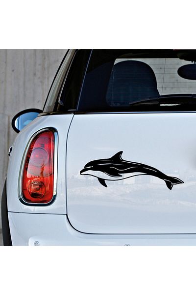 New Jargon Autocolant Dolphin care se deplasează spre stânga 25cm - Negru