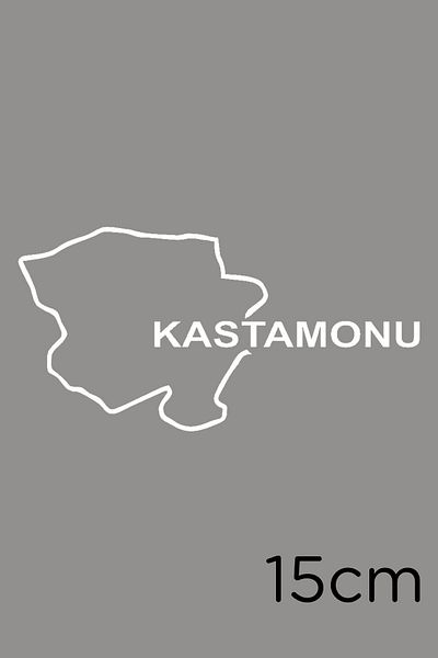 New Jargon Lipire autocolant cu scris Hartă și Kastamonu 15cm - Alb