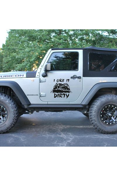 New Jargon Autocolant 4x4 Ofroad Racing I Like It Dirty 25cm - Negru