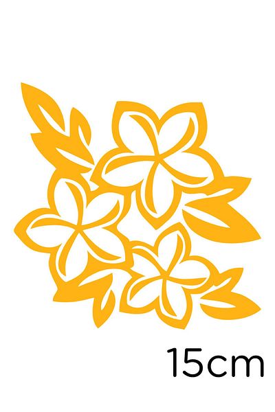 New Jargon Flowers And Leaves Wall Modified Car Sticker 15cm - Yellow