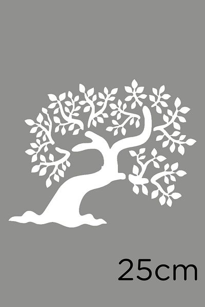 New Jargon Lotus Flower Tree Motif Sticker Sticking 25cm - White