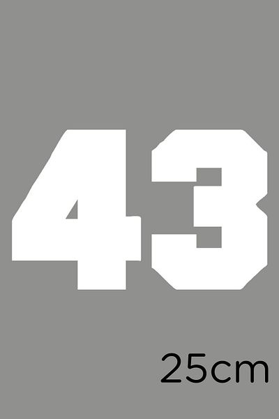 New Jargon Numărul 43 Număr Gravat Număr Autocolant Autocolant Lipire 25cm - Alb