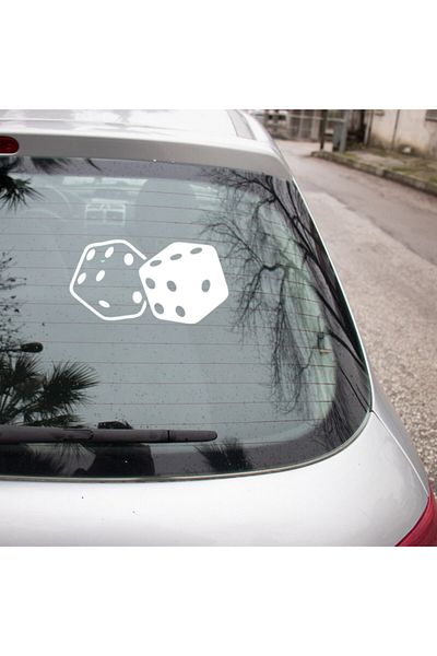 New Jargon Dice Aruncat și Four Four Came 4-4 Autocolant pentru vehicule 25cm - Alb