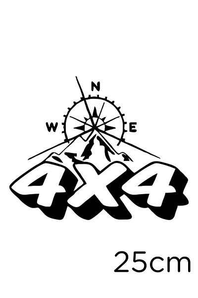 New Jargon 4x4 Scriere și autocolant busolă 25cm - Negru