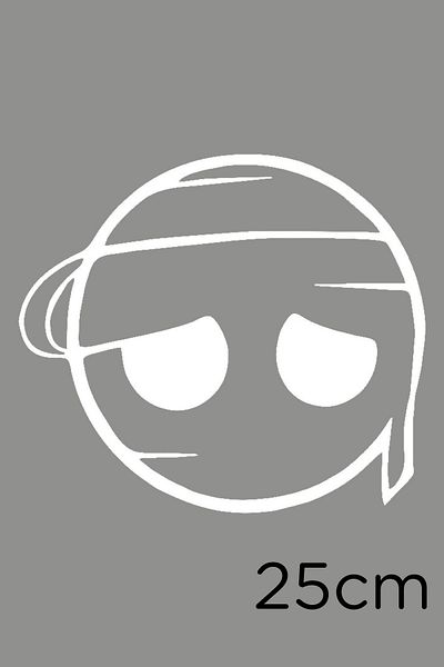 New Jargon Autocolant Emoji cu cap trist cu cap înclinat 25 cm - alb