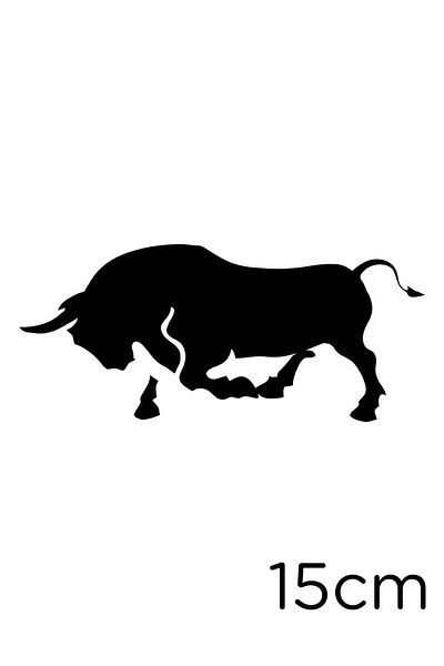 New Jargon Autocolant Angry Bull 15cm - Negru