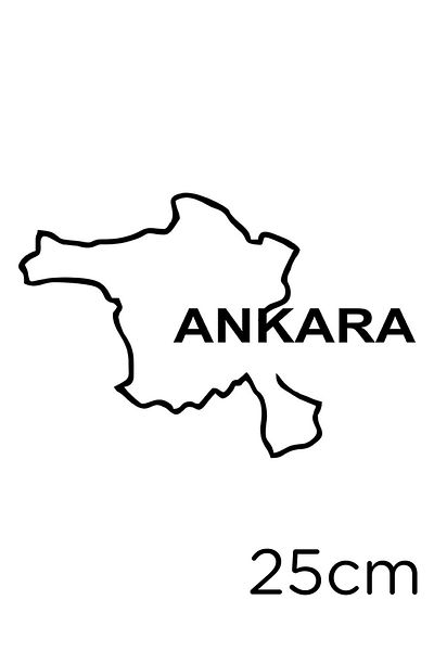 New Jargon Autocolant Harta Ankara pentru Vehicul și Perete 25cm - Negru
