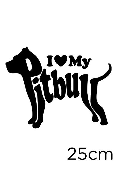 New Jargon Autocolant pentru vehicul I Love My Pitbull Dog 25cm - Negru