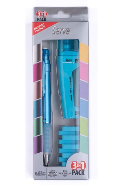 Serve Deep Versatil Pen Set of 3 - Blue