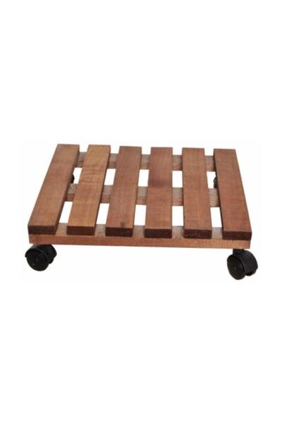 Medyanet Ahşap Tekerlekli Damacana Altlığı Tüp Altlığı Saksılık