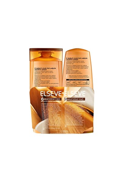ELSEVE 6 Mucizevi Yağ Şampuan 375 Ml + Bakım Kremi 375 Ml