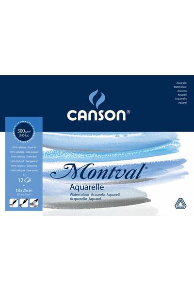 Canson Montval Water Color Block Pad Canmontv 12 Sheets 18X25 cm 300 Gr Water Color Block
