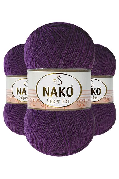 NAKO Super Pearl 03260 5 Pieces Hand Knitting Thread Purple