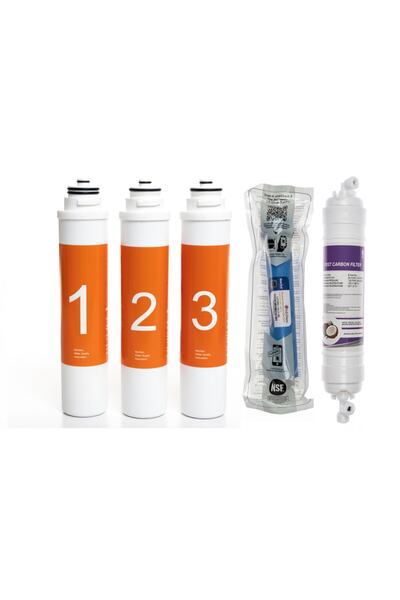 SULOOK Waterlife Su Arıtma Cihazı Uyumlu Tak-çevir 5'li Filtre Seti, Lg Membr...