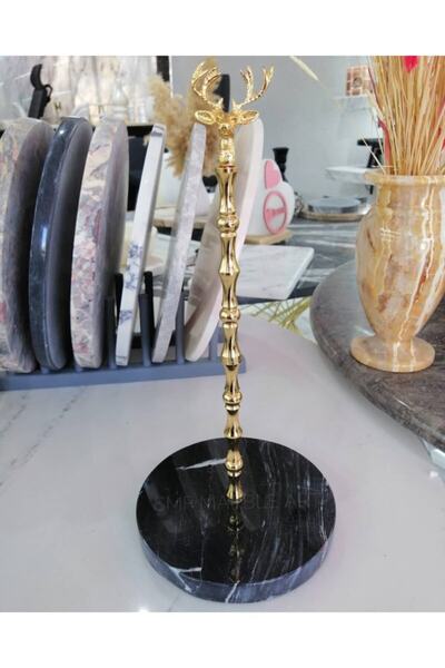 Sümeyra Marble Art Doğal Siyah Mermer Tabanlı Kağıt Havluluk
