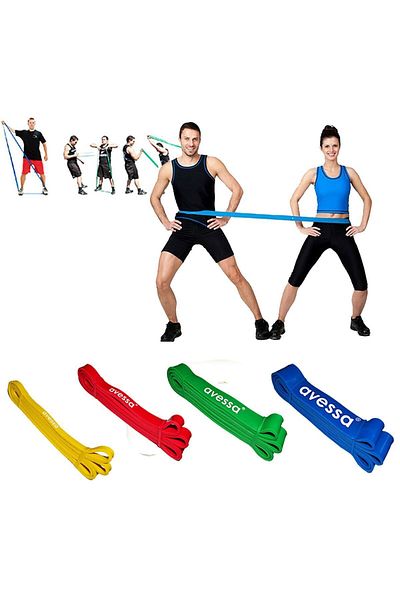 AVESSA Latex Power Band Set of 4 Lpb Light-Medium-Hard-Extra Resistance
