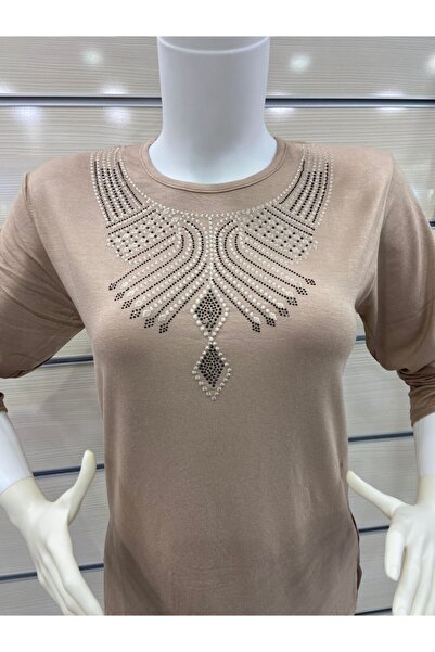 Nacar Uzunkollu Anne Penye Buluz Rahat Kesim