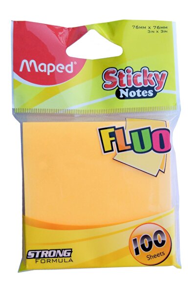 Maped قلم تمييز مقاس 76 × 76 100 ورقة ورق ملاحظات لاصق (برتقالي)