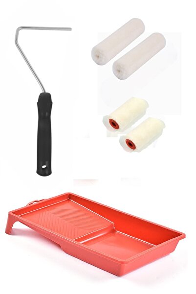 FırsatYapıMarket مجموعة حاويات طلاء مخملية موهير رولر مكونة من 6 قطع