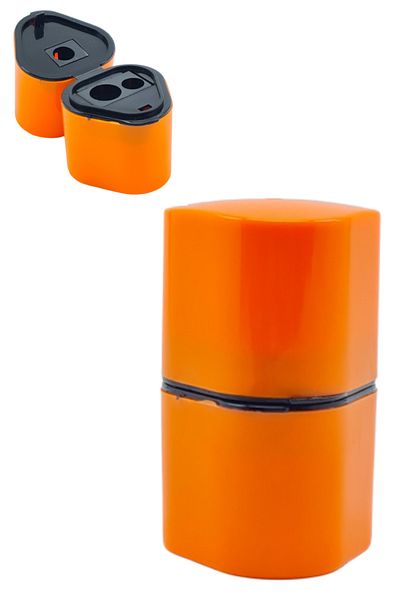 TGB 3 Pieces Luxury Pencil Sharpener with Tank Pencil Sharpener Wooden Pencil Opener Orange