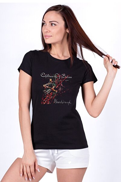 QIVI Children Of Bodom Blooddrunk Štampano crna ženska Pleteno majica