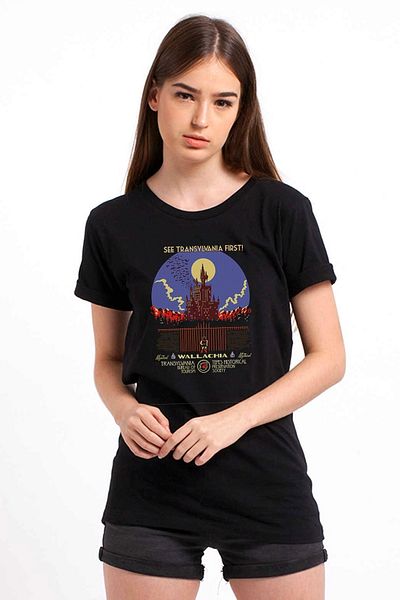 QIVI Castlevania Vezi Castlevania First Printed Negru Tricou tricotat pentru femei