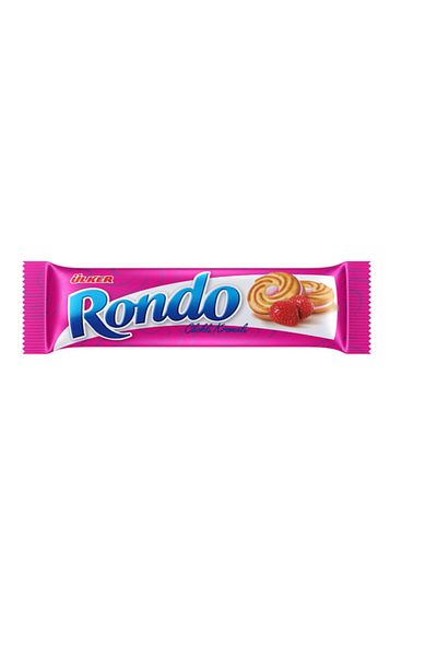 Ülker Strawberry Patterned Rondo Biscuit - Cream, 61 Gr, X 24 Pieces