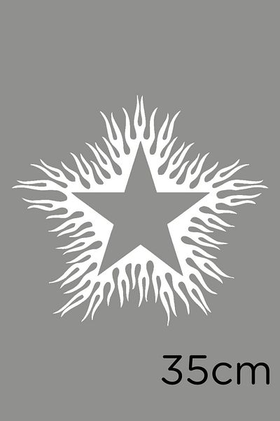 New Jargon Autocolant Army Star - Cu efect de ardere, alb 35 cm