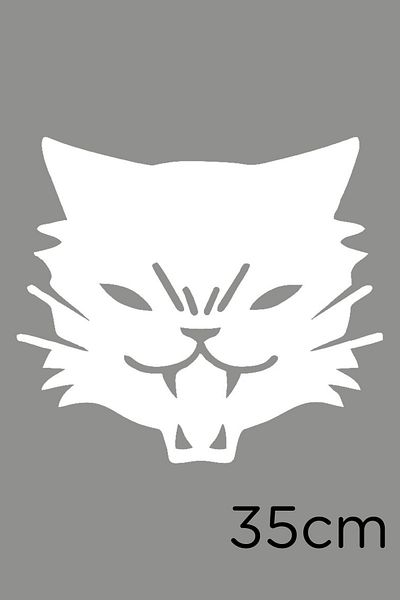 New Jargon Autocolant Funny Angry Cat Animal Paste 35cm - Alb